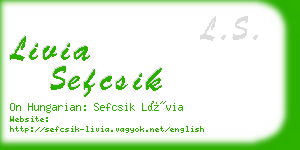 livia sefcsik business card